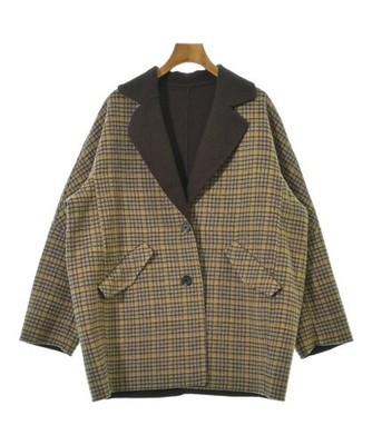 SHIPS any Chester Coats BeigexBrownxYellow(Check Pattern) F 2200666916037