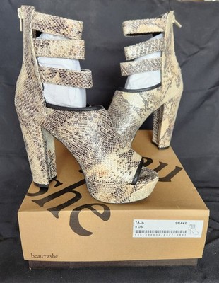 Beau + Ashe Women's Heels Shoes Taja Snake Size 8 New In Box