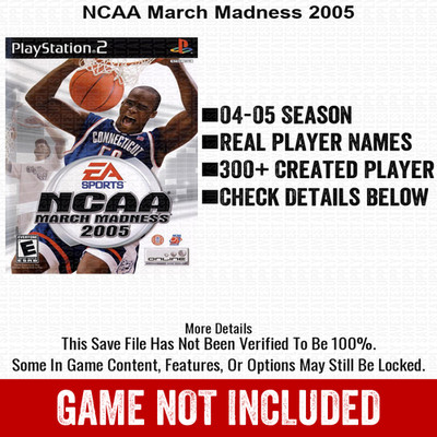 NCAA March Madness 2005 PS2 Playstation Roster Season Player Update Memory Card