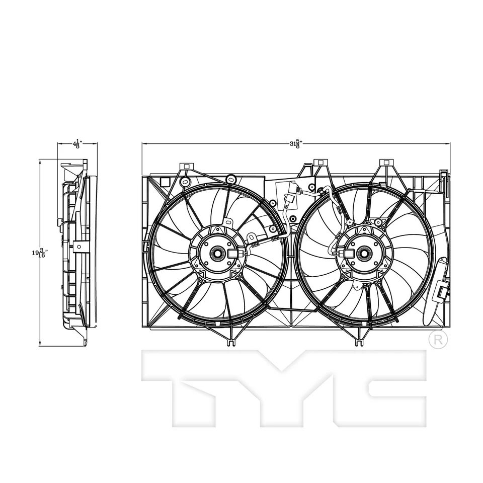Conjunto de ventilador de refrigeración de doble radiador y condensador para Toyota Camry Hybrid 12-17 Foto 4 de 4