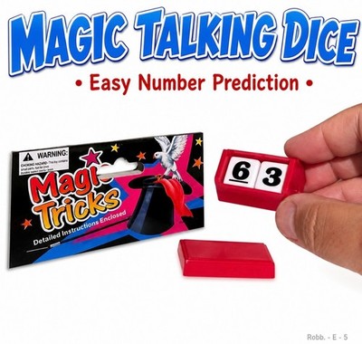 MAGIC TALKING DICE Trick Numbers Prediction Mental Close Up Die Box Cube Psychic