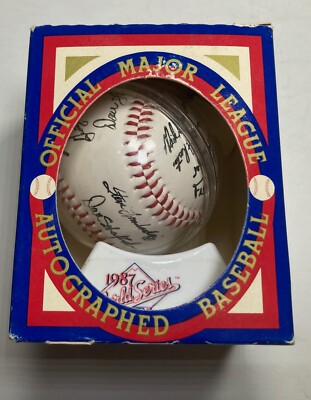 激レア。MLB、プロ野球選手ダブルネーム(石川ケニー&猪俣駿太)サインボール 1987 MINNESOTA TWINS WORLD SERIES TEAM AUTOGRAPHED baseball