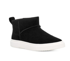 Ugg D4880 Women's Black Suede Alameda Mini Shearling Boots Size 9.5 M