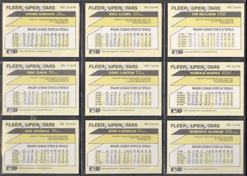 1989 Fleer SUPER STARS Baseball Card SEE LIST - Bild 11 von 65