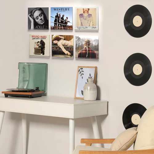 Vinyl Record Shelf Wall Mount, 12 Inch Clear Acrylic Album Record Holder Display - Picture 8 of 12