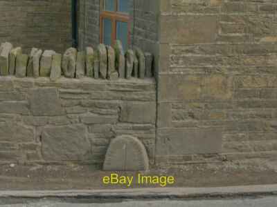 Photo 6x4 Boundary stone and benchmark, Spaniard Hall Farm Queensbury/SE c2022