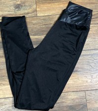 Wenjle Black Leggings Size Small Accent Material Waistband