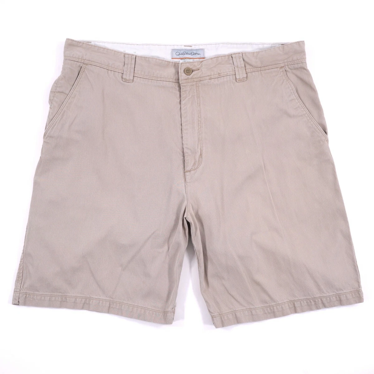Quiksilver Comfort Fit Mens 38x20 Size 38 Khaki Flat Front Lyocell Chino Shorts