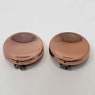 Renoir Copper Large Button Clip On Earrings Vintage Costume Jewelry Round Disc