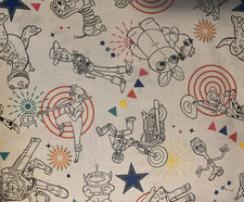 Cotton Fabric, Toy Story, Half Yard, Woody, Buzz Lightyear, Forky, Bo Peep