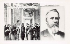 RPPC Political Rutherford Hayes Patriotic President Photo Vtg Postcard S4