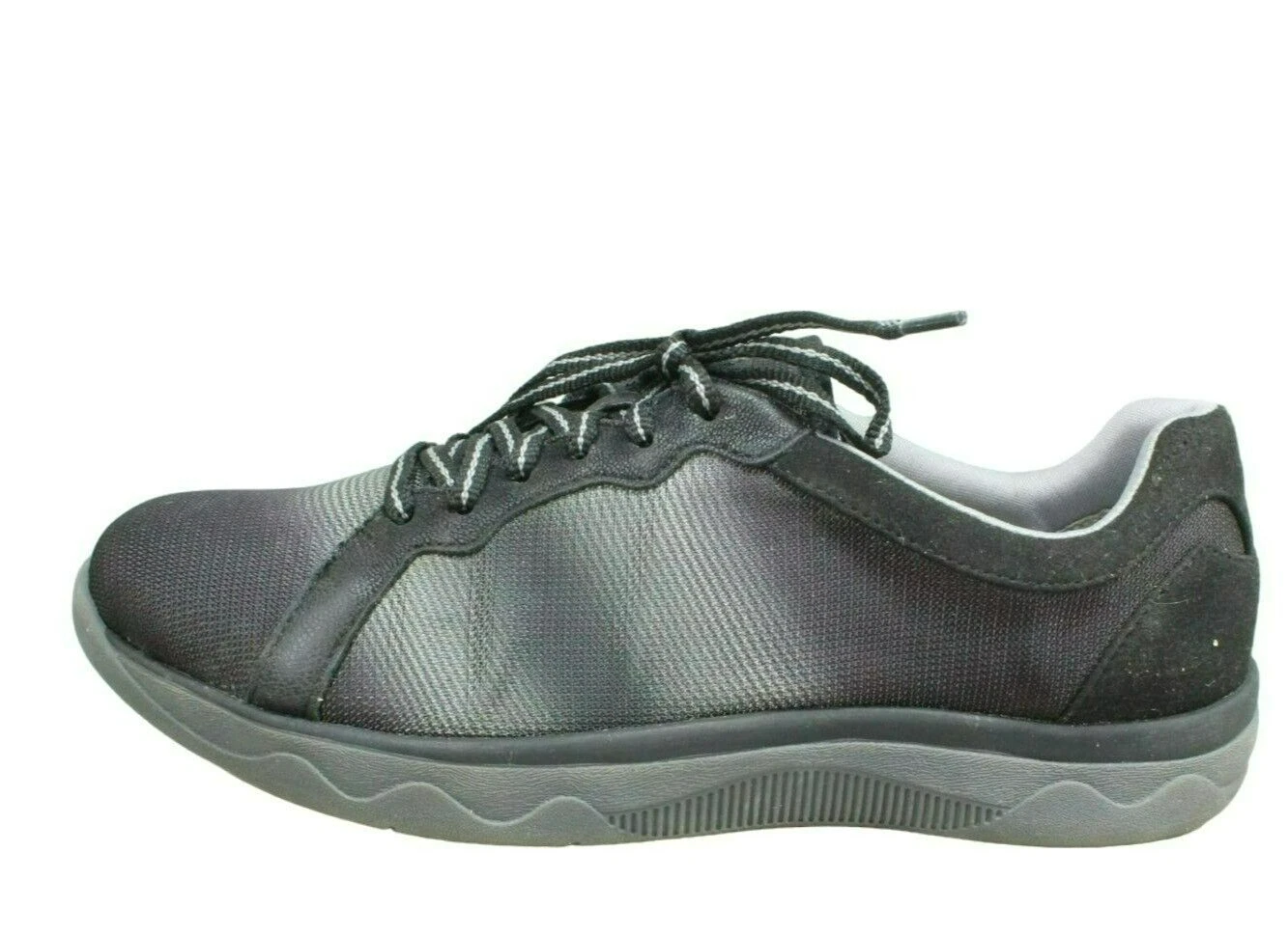 Scarpe sneakers casual Clarks Cloudsteppers donna nere nylon stringate taglia 9