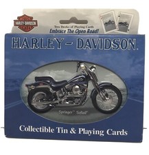 Harley Davidson Collectible Tin & 2 Decks of Playing Cards USA 2001 NIB