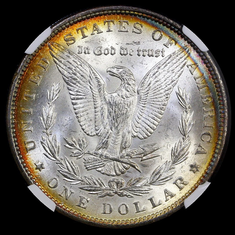 1888 Morgan Silver Dollar $1 NGC MS63☆ star ☆☆☆Rainbow Toning☆☆☆ CAC - Image 2 of 4