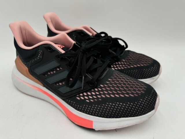 ADIDAS WOMEN’S EQ21 RUNNING SHOE BLACK GREY MAUVE SIZE 10 ADIDAS WOMEN’S EQ21 RUNNING SHOE BLACK GREY MAUVE SIZE 10