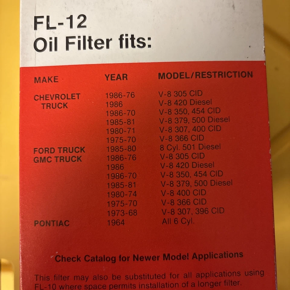 Filtro de aceite genuino Ford Motorcraft FL-12 / E0HZ-6731-A NUEVO OEM Foto 3 de 3