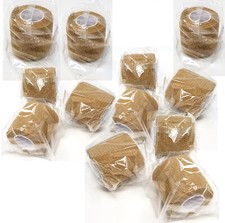 Tan Self Adhesive Bandage Rolls Wrap, Vet Tape, Medical Tape 2 In x 5 Yds 