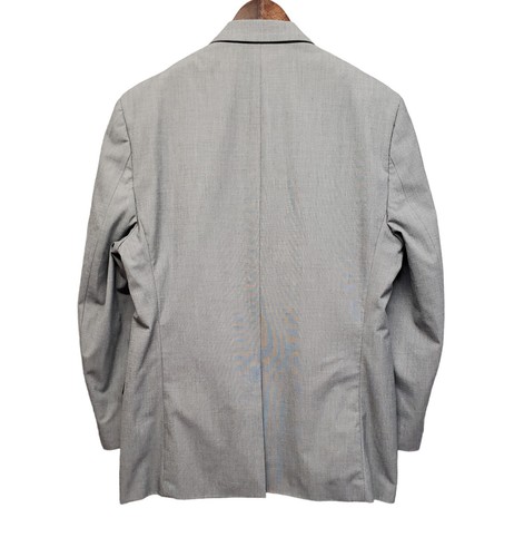 Chaps Suit Jacket Mens 42R Single Breasted Notch 2 Button Gray Sport Coat Blazer - Picture 2 of 13