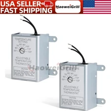 1/2 Pack 58033 Single Speed Adjustable Thermostat for Power Attic Ventilators US