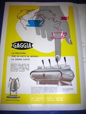 GAGGIA CAFFE' ESPRESSO GILDA 54 MACCHINA CAFFE' pubblicità/advertising 1956