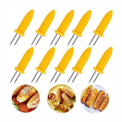 12Pcs CORN HOLDERS Stainless Steel Corn On The Cob Skewers BBQ Prongs Forks UK - Picture 6 of 8