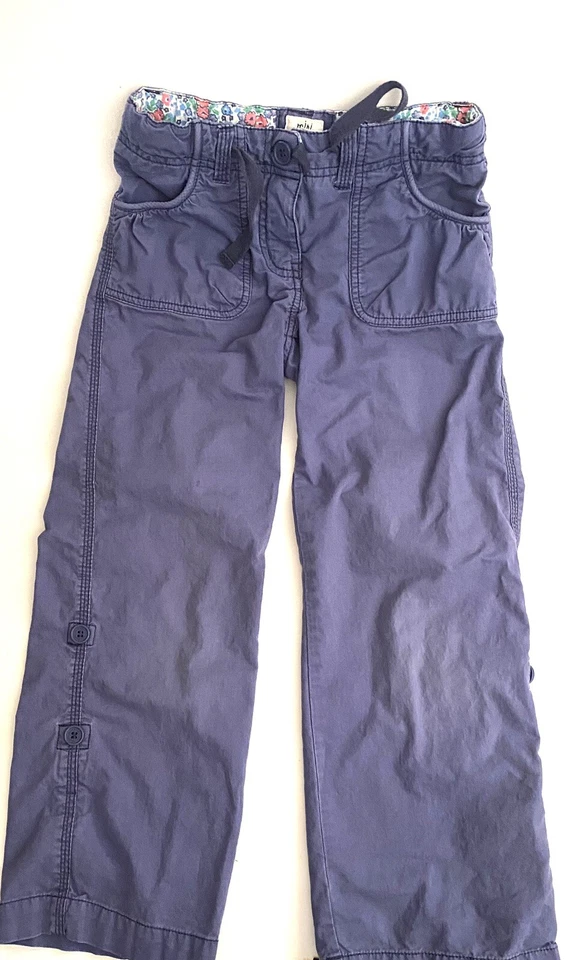 MINI BODEN Girls Kids Cotton Blue Button Leg Crop Size 9y - Image 2 of 4