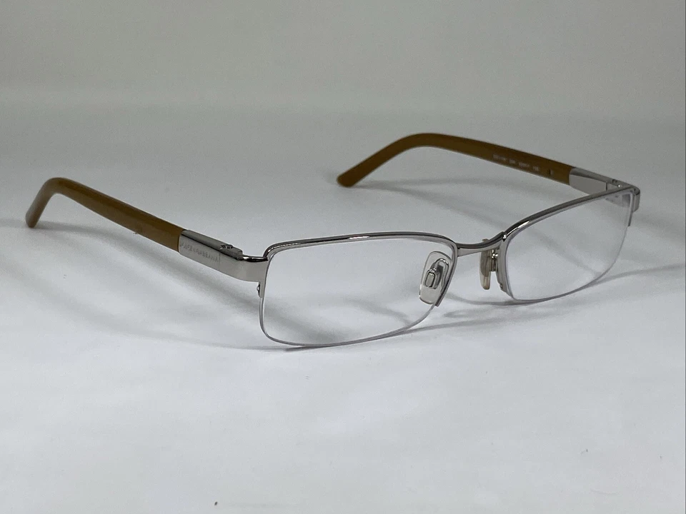 Marco de gafas Dolce & Gabbana DG1136 204 Italia plata/beige media borde 52-17-135 Foto 3 de 4