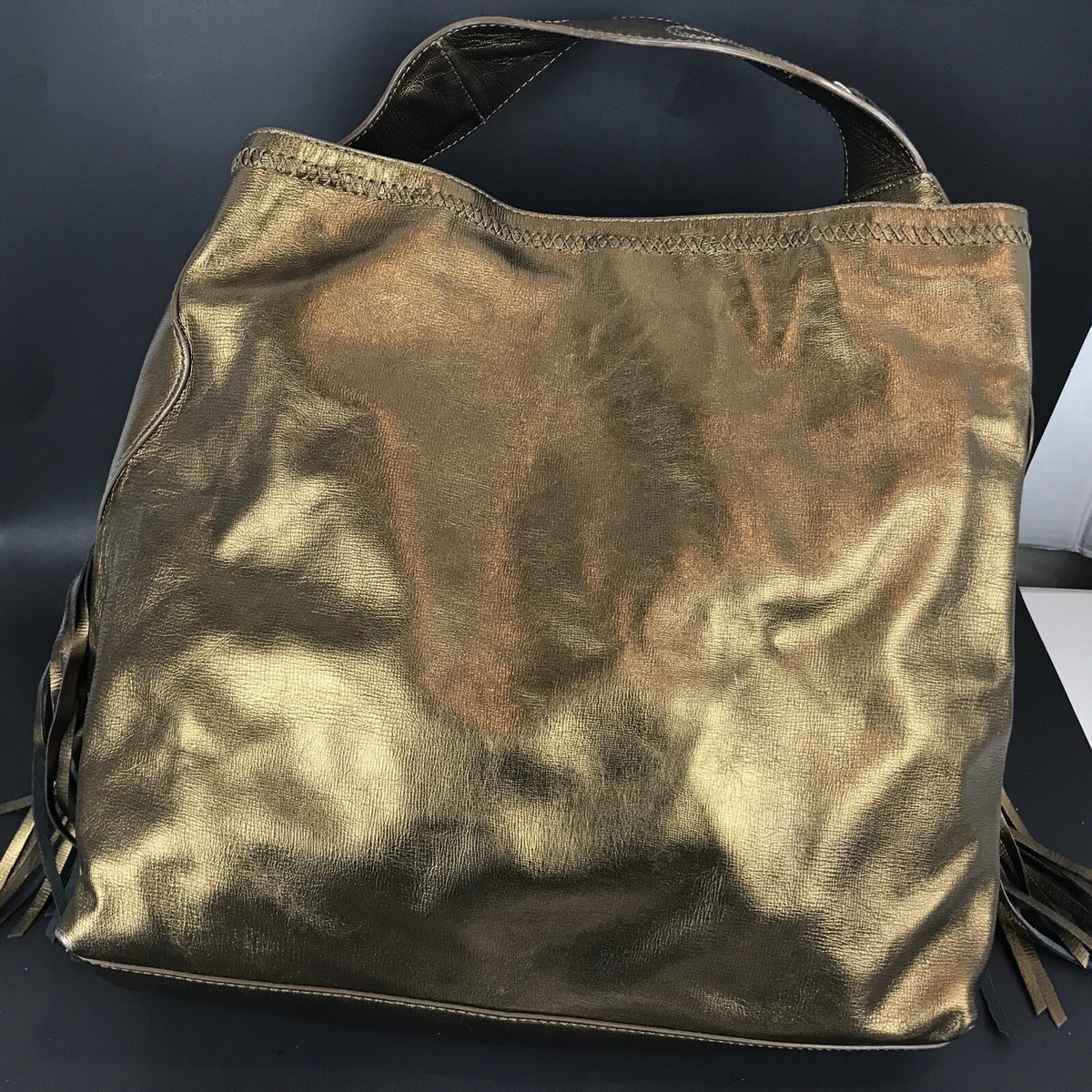 Cole Haan Gold leather Metallic shoulder/satchel handbag