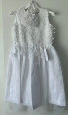 Abito da sposa Marie Amelie Santa Comunione, damigella d'onore, margherita bianca + borsa età 8