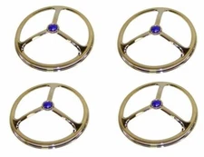 5-3/4" HEADLIGHT COVERS TRI BAR BLUE DOT COVERS 4 PC SET CARS TRUCKS