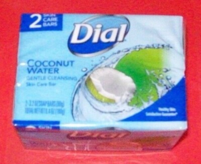 Dial Coconut Water Gentle Cleansing 2~4 Oz Healthy Skin care Bar Soap ~Glycerin~