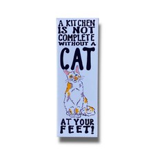 Calico Cat Kitchen Magnet Pet Portrait Decor Gift 1.5x4.5" Handmade
