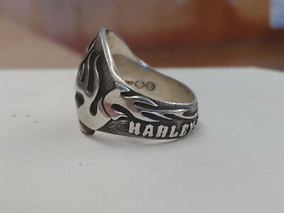 アクセサリー HarleyDavidson Flaming Skull Silver Ring Harley Davidson Flaming Skull Sterling Silver Ring - Size 12.75 | eBay