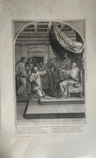 ENGRAVING 17 VIE DE SAINT BRUNO EUSTACHE LE SUEUR GRAVE BY FRANCOIS CHAVUEAU 1660