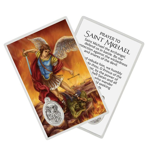 Laminated Saint St Michael The Archangel Holy Prayer Card With Medal ...