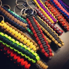 ONE (1) Paracord Keychain KEY FOB 550 Cord USA Custom Colors! TJPARACORD