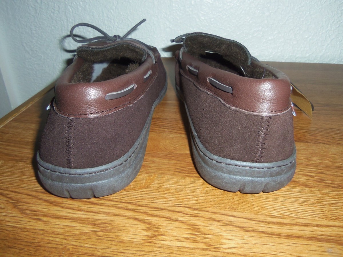 Guide Gear Deerskin Fur-Lined Leather Moccasin Slippers Big & Tall Size 15 NWT Guide Gear Deerskin Fur-Lined Leather Moccasin Shoes for Men  main image 2