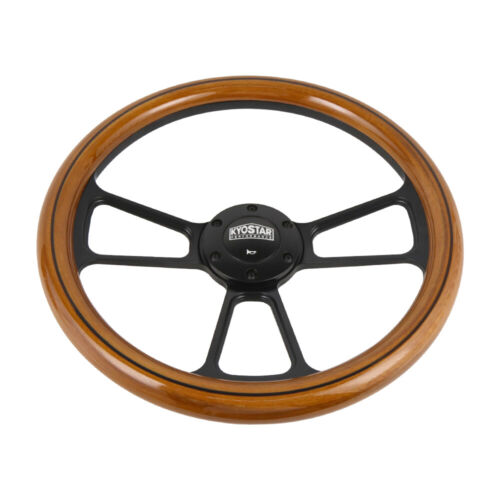 NUEVO 350mm 14" Billet Madera de Caoba Real/Microfibra Cuero Remache Volante - Imagen 16 de 86
