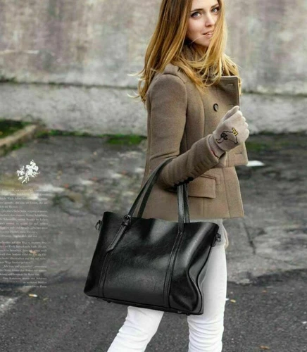 Damenhandtasche aus Leder Schultertasche Umhängetasche Kuriertasche Beuteltasche - Bild 11 von 21