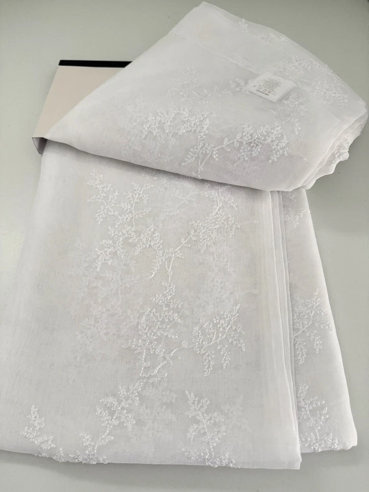 Laura Ashley Cortinas Ventana 4 CUATRO Paneles 38 x 96 Transparente Blancanieves Bordado Foto 3 de 4