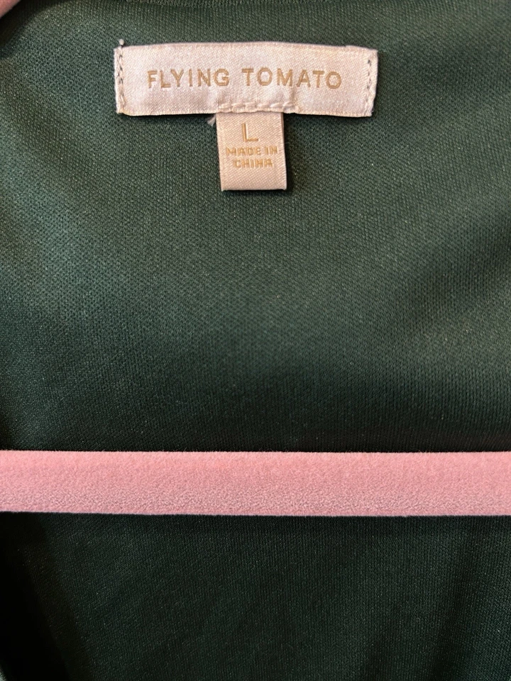 Body envolvente de lentejuelas verde esmeralda Flying Tomate fiesta top L (nuevo sin etiquetas) Foto 4 de 4