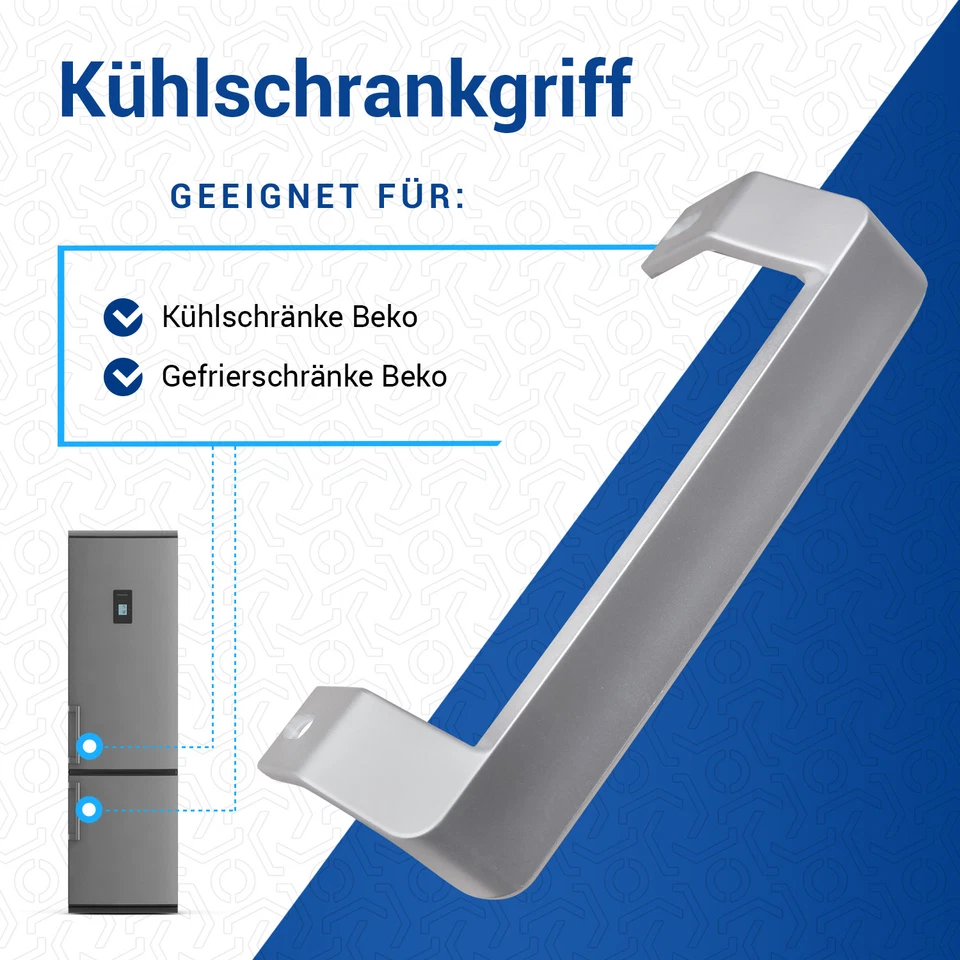 Türgriff passend wie Beko 4900061200 Griff silber 260mm für Kühlschrank - Bild 3 von 4