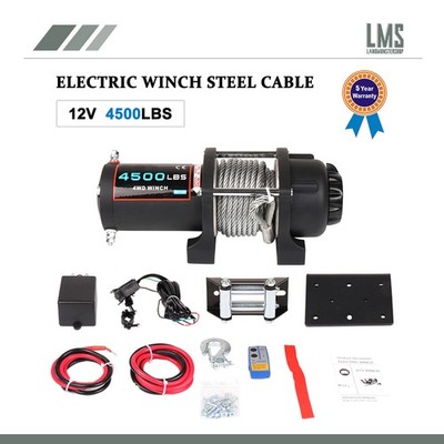 Winch 4500LBS Electric Cable Winch Steel Rope 4WD Off Road Truck ATV UTV New