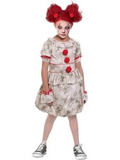 Wicked Evil Circus Clown Girl Girl's Costume