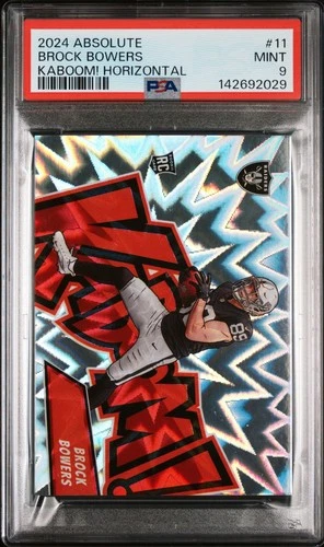2024 Absolute Brock Bowers #11 KABOOM! Horizontal Rookie Card PSA 9 MINT
