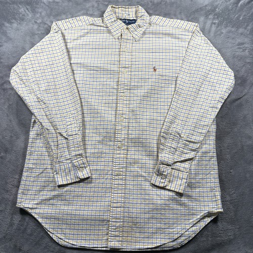 Ralph Lauren Blake Oxford Hemd Herren Medium Weiß Gingham Kariert Alltagskleidung