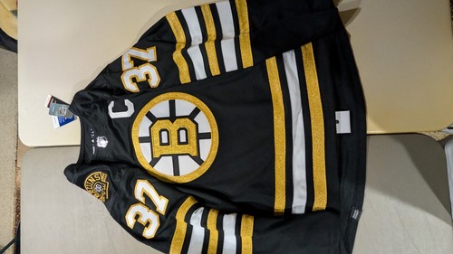 Patrice Bergeron Black Adidas Centennial Bruins Jersey Size 50 with Tags
