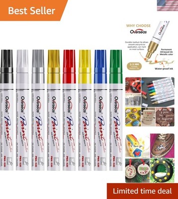 Versatile 8-Color Paint Marker Pens - Waterproof & Quick-Dry for Art Projects