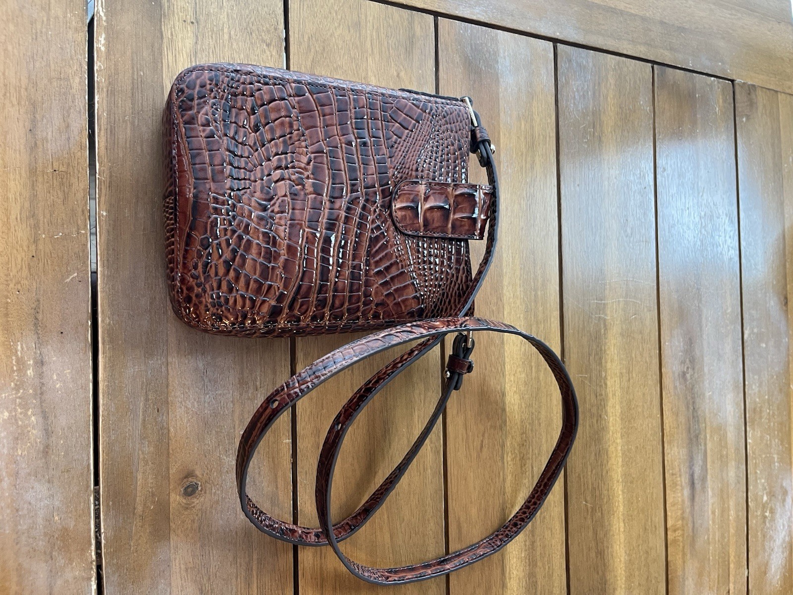 Brahmin Rectangular Shape Magnetic Snap Pecan Cro… - image 10