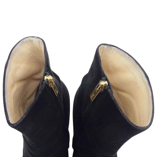 Saint Laurent Short Boots Shoes EU 37 US 7 Suede Black Authentic - Bild 12 von 24